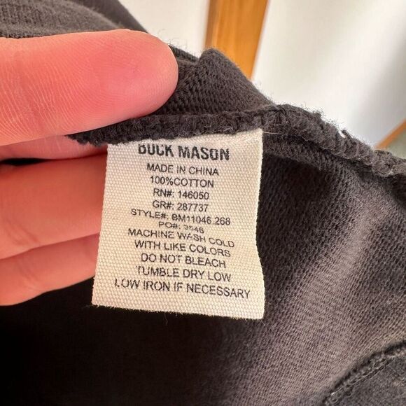 Buck Mason Men’s Black Vintage Long Sleeved Thermal Henley French Rib Cotton - Picture 11 of 12